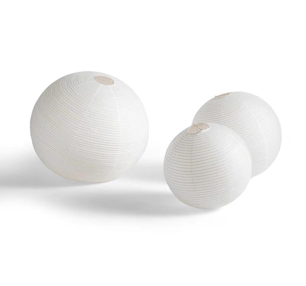Noguchi Yu Japanese Paper Lantern - Round Pendant Lampshade for Living Room, Dining Room, Cafe, Guesthouse, Clothing Store, Wabi-Sabi Style.