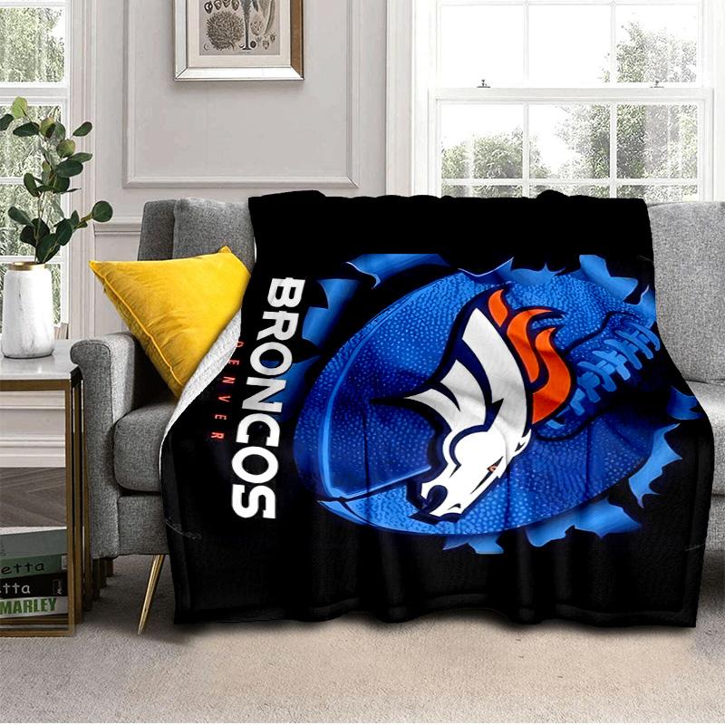 Denver Broncos Logo Blanket Outdoor Flannel Blanket for Camping, Hiking, Garden Parties, Picnic Essentials,gift for family and friends