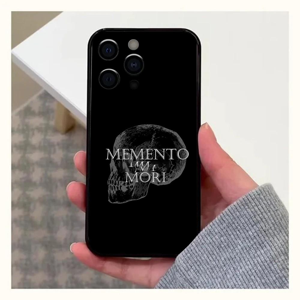 Чехол для телефона Memento Mori для Apple iPhone 15,14,13,12,11,Pro,X,XS,Max,XR,Plus,Mini Мягкий Черный Чехол