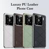 KEYSION Grid Pattern PU Leather Case for Xiaomi 15 5G Plating PC Camera Lens Protection Phone Back Cover for Xiaomi 15 Pro 5G