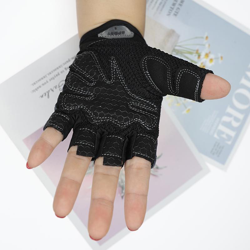 Cycling Gloves for Women Men Fingerless Fitness UV Protection Breathable Mesh Gym Barbell Anti-Slip Summer Fishing Bicycle