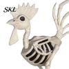 Realistic Animal Skeleton Halloween Rooster Statue, Resin Chicken Bone Figurine for Yard Lawn, Life Size Spooky Outdoor Garden Decor Haunted