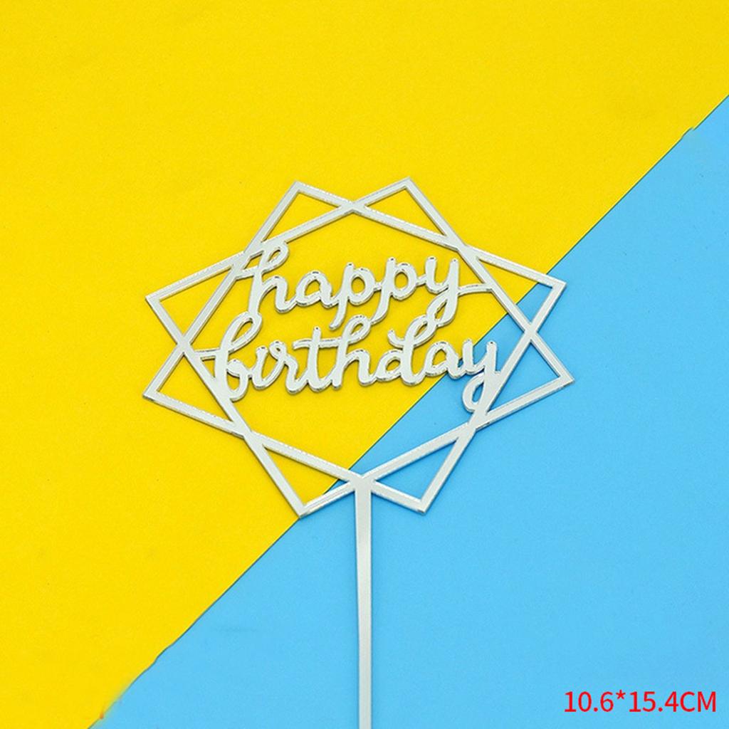 10 шт., разноцветные фигурки на торт «С Днем Рождения», черные золотые фигурки на торт, украшения на детский праздник, день рождения, флажки для торта