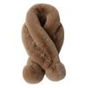 Fluffy Pompoms Warm Cross Scarf Thicken Winter Neck Scarf Faux Rabbit Fur Neck Protection Neckerchief Wrap For Women Girls