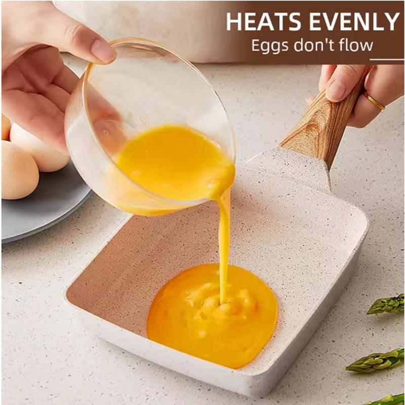 Japanese Style Breakfast Cooking Cookware Square Non-Stick Egg Roll Steak Fry Pan Cooking Pans Egg Pot Frying Pan With Handle