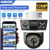 NIBIOK 390EYES Three Lens Camera HD 12MP 4K WIFI IP CCTV Mobile Tracking IP66 Waterproof PTZ Camera Night Vision Two Way Intercom