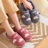 Men's Cotton Slippers Winter Plus Velvet Couple Indoor Non-slip Home Warm Plush Slippers Women's Thick-soled Slippers
