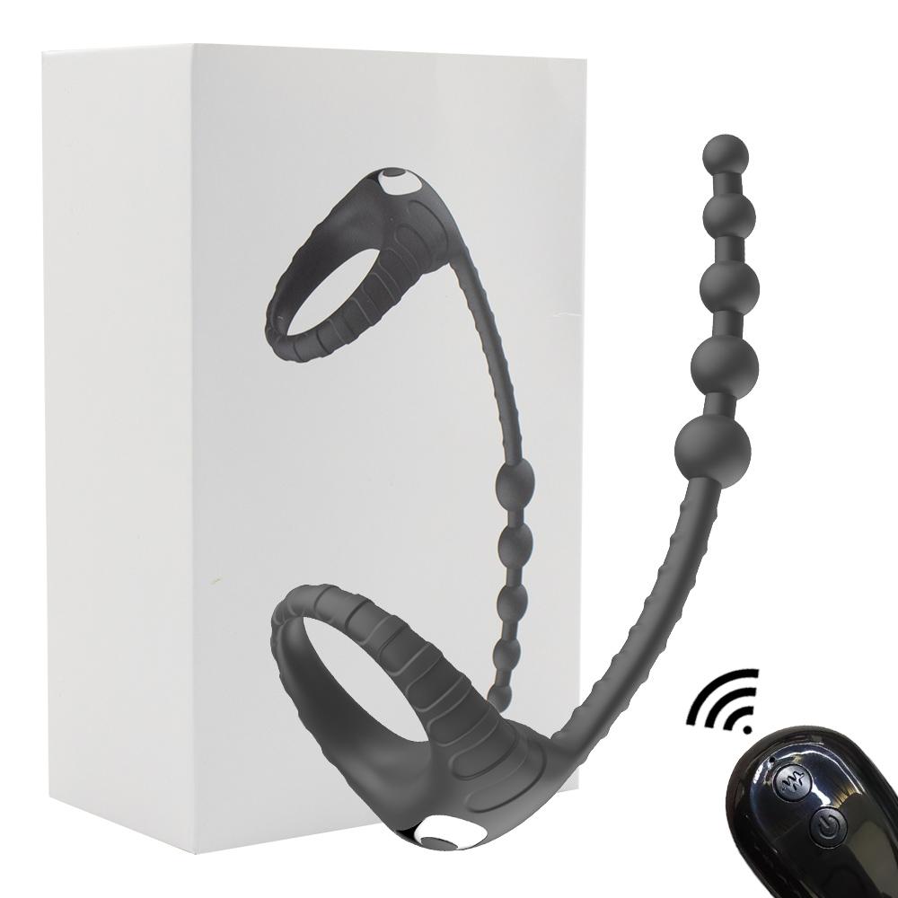 Penis Ring Vibrator Vibrating Cock Ring Remote Control Anal Butt Plug Prostate Massager Male Masturbator Anal Sex Toy for Man