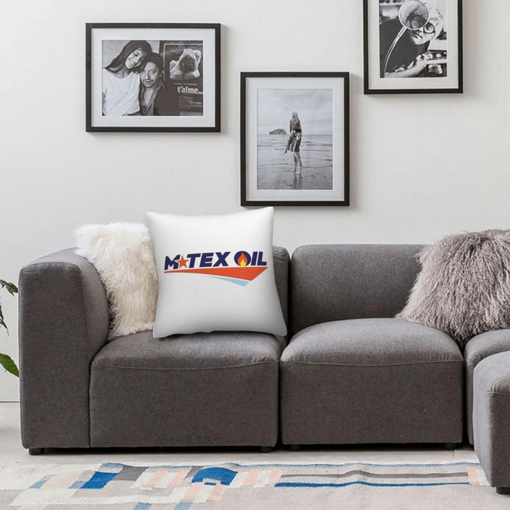 Landman M-Tex Oil Logo Square Pillowcase Polyester Linen Velvet Creative Zip Decorative Room Cushion Cover