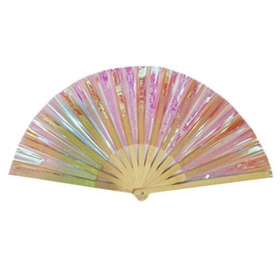 ПВХ голографический складной веер портативный переливающийся ручной вентилятор летний охлаждающий вентилятор украшение