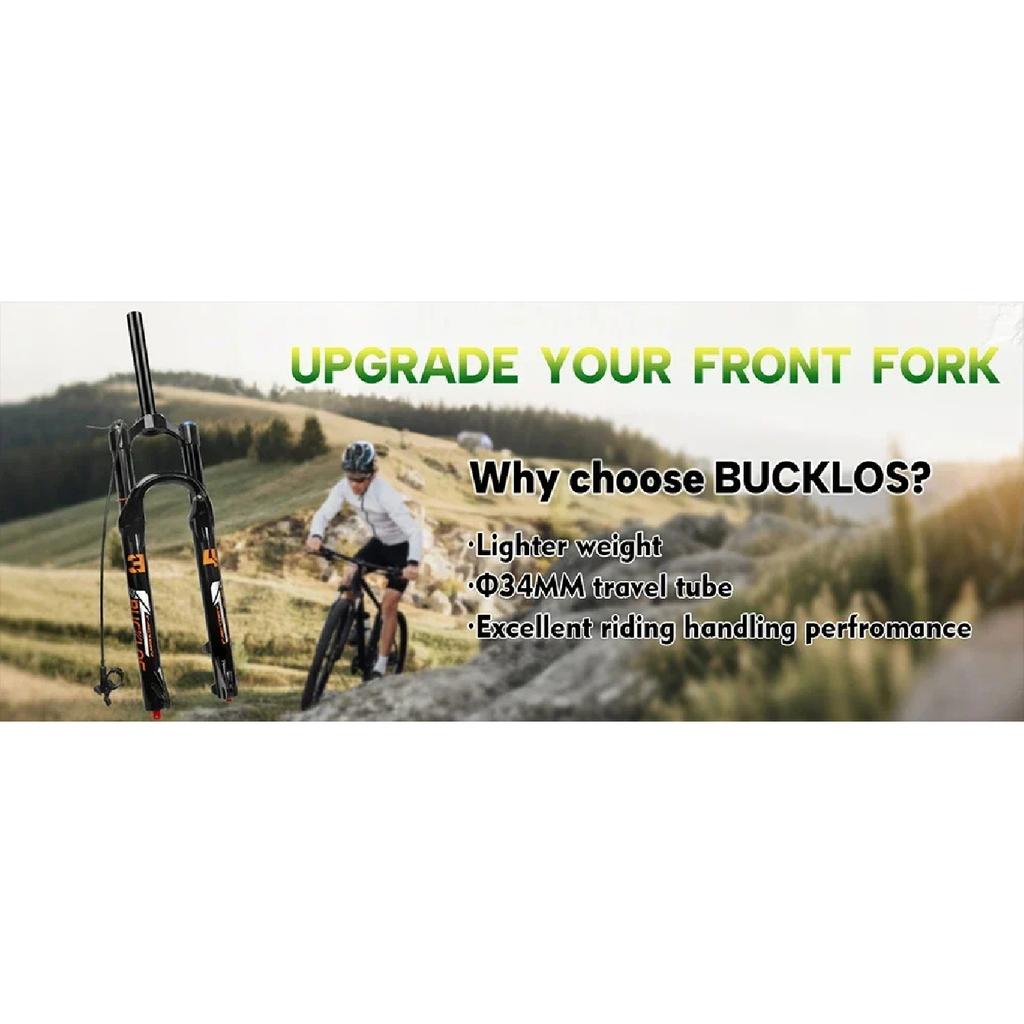 BUCKLOS 26/27.5/29 дюймов Воздушная Амортизационная Вилка для Горного Велосипеда с Регулировкой Отскока Велосипедные Вилки 9x100 мм Быстросъемная Велосипедная Вилка Ход 140 мм