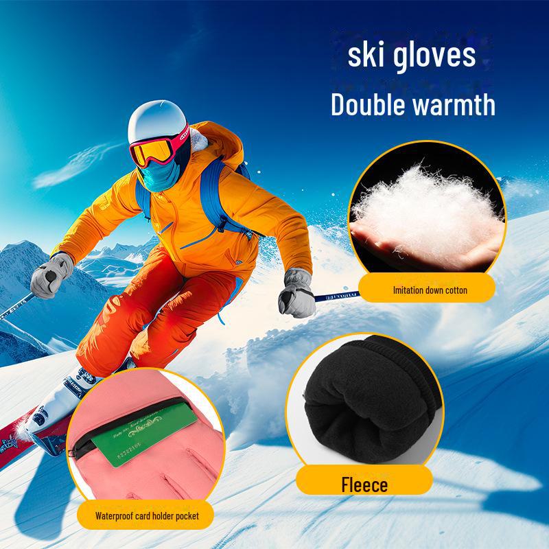Waterproof Warm Ski Gloves for Men & Women - Winter Outdoor Mountaineering & Cold-Proof Gear