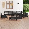 Day and Night - Day and Night Garden Furniture Set 11 Pieces Solid Black Pine Wood