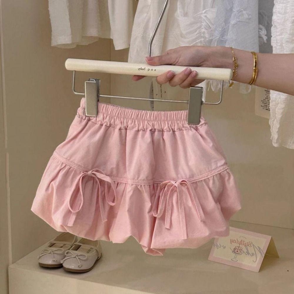 Sweet Bow Flower Bud Skirt New Children's Short Skirt Trendy Girl's Half Body Skirt Kids