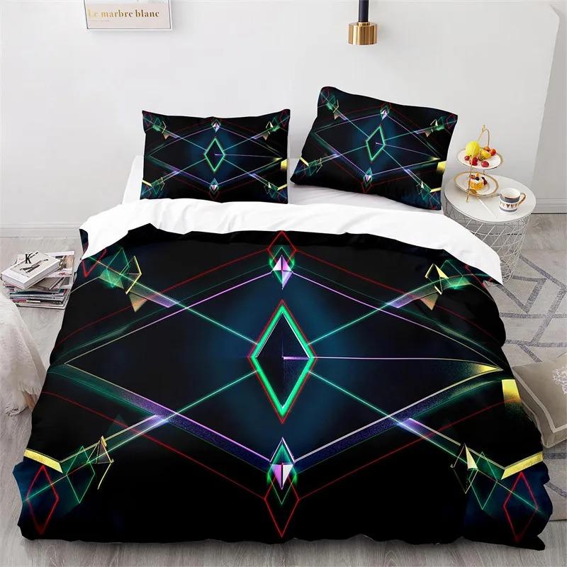 Colorful Geometric Duvet Cover Set Psychedelic Swirl Bedding Set King Queen For Kids Adults Room Microfiber Abstract Quilt Cover