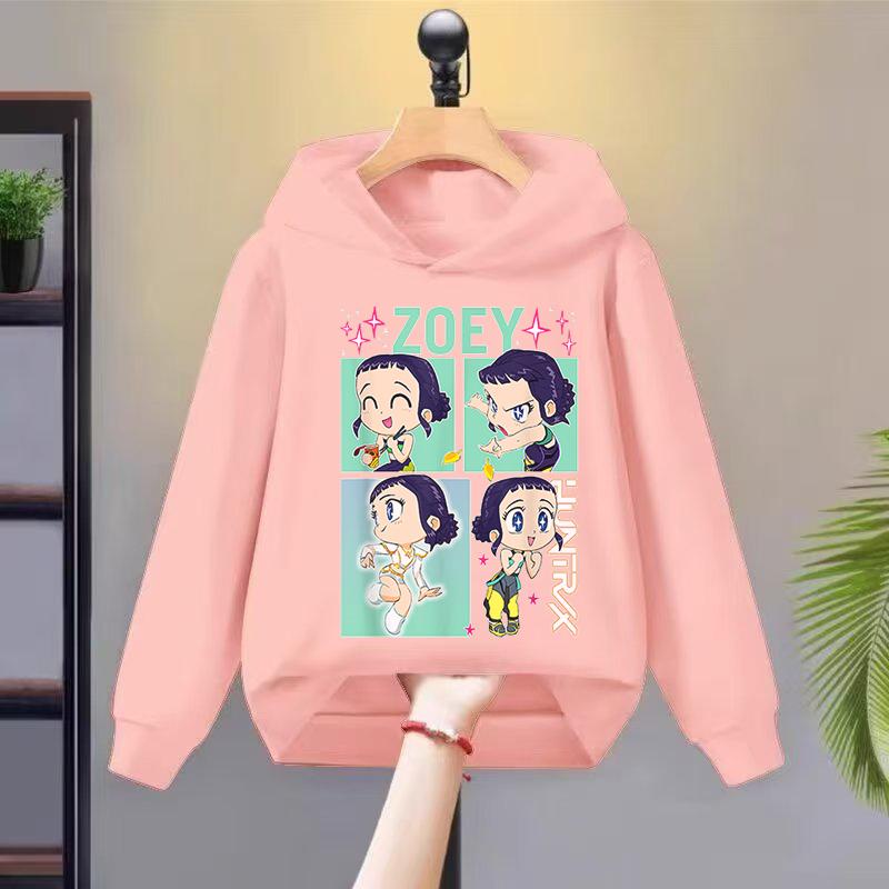 Худи Толстовки Девочки Стильная Толстовка с Мультяшным Принтом Повседневная Удобная Худи Свободного Кроя