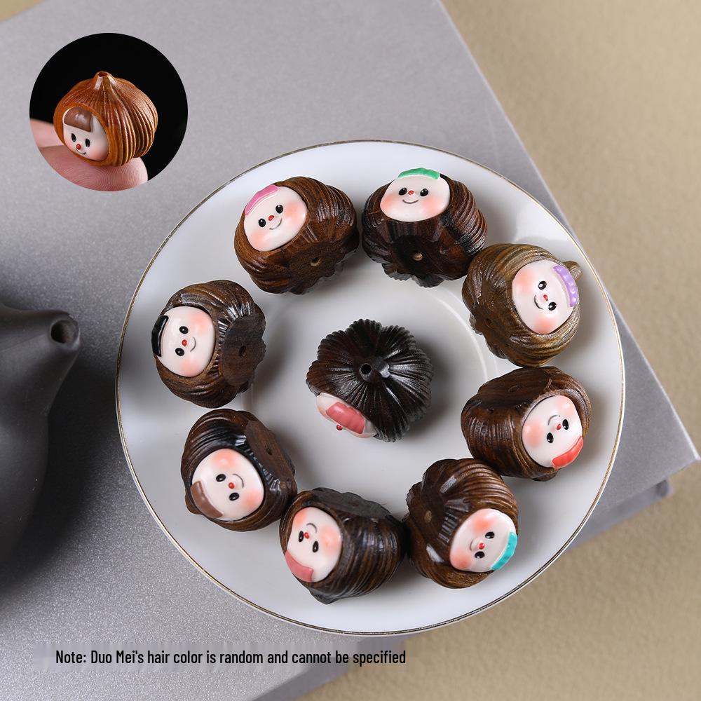 Кулон из палисандра в виде мультяшного каштана, сестры чеснока, из зеленого сандала, цепочка для мобильного телефона