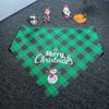 2pcs New Adjustable Christmas Pet Triangle Scarf Plaid Dog Bib Dog Bandanas Reversible Scarves