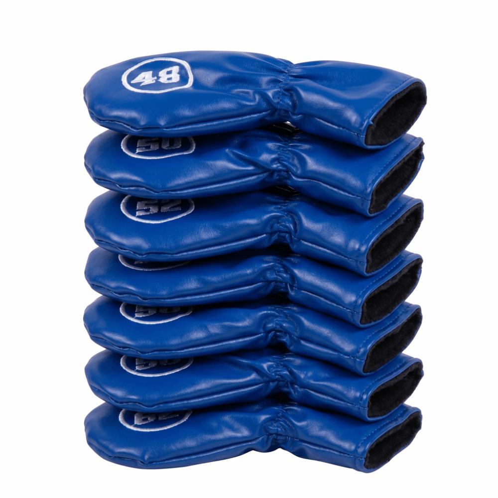 8pcs PU Material Golf Club Covers Lightweight Design Head Cover Set Protective Case Iron Wedges