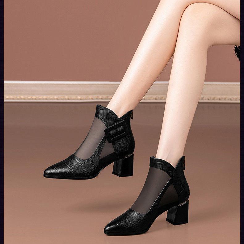 Летние ботинки Martin женские сандалии для улицы, для отдыха, дышащие, на высоком каблуке