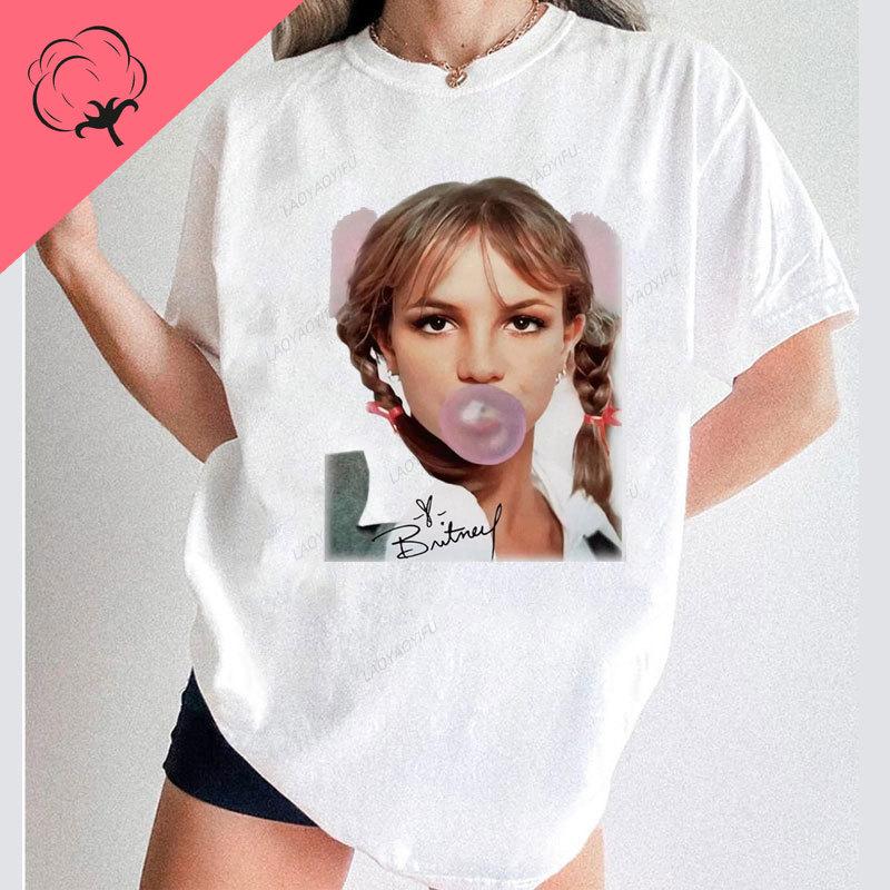 Britney Spears TShirt Black Metal Casual Funny Shirt Punk Rock Fan Apparel Fashion Cotton Classic Music Unisex Clothes