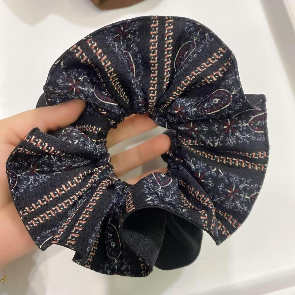 Новая эластичная резинка для волос 2025 года с этническим принтом и сборками: Ретро Нишевый Дизайн Резинка для Волос