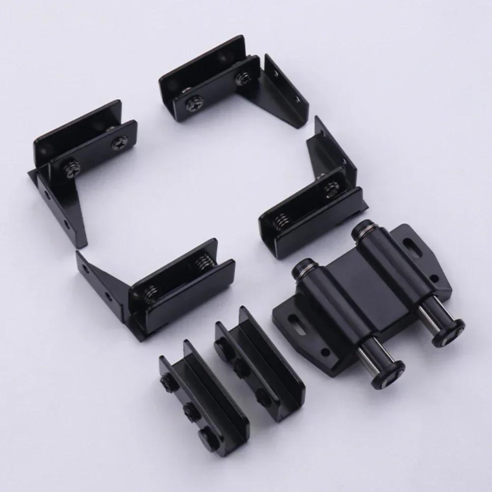 Stainless Steel Glass Door Hinge Glass Clamp Double Head Magnetic Catch Display Cabinet Hinge For 5-8mm Glass Furniture Hardware