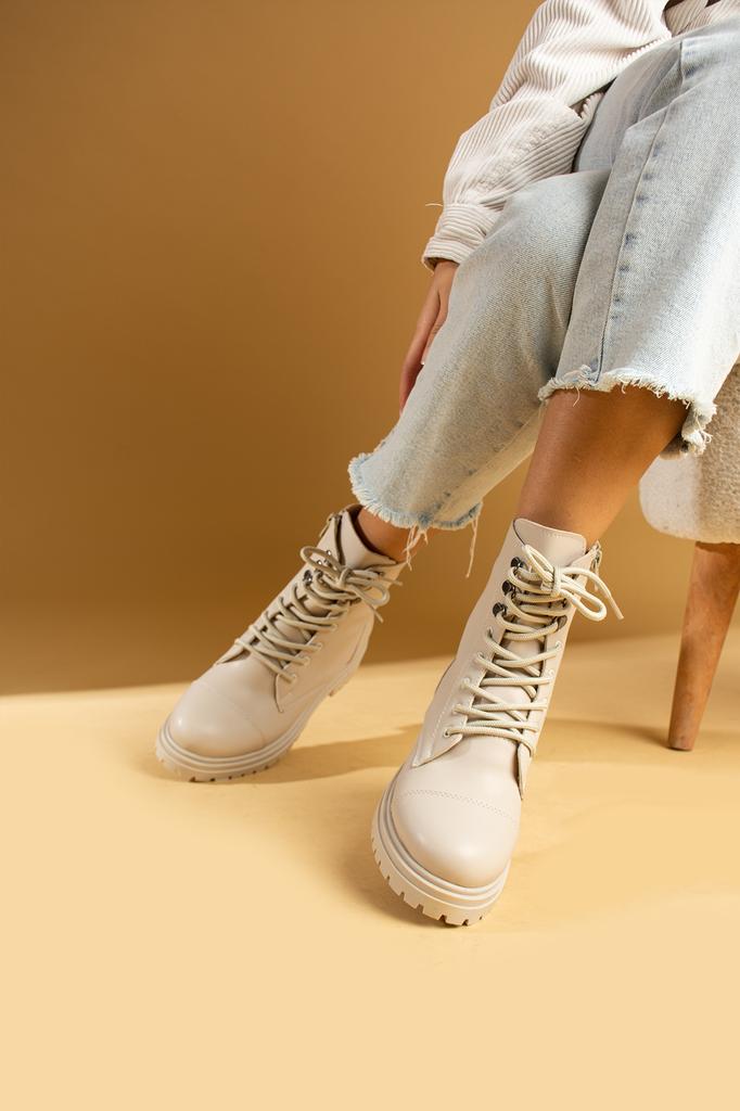 Warm Lining Comfort Sole Zippered Lace Up Women's Boots 57-250-23Volume