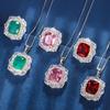 Jewelry Copper Bottom Gold-Plated Simulation Color Treasure Light Luxury Color Separation Set Pendant Ring 12 * 14