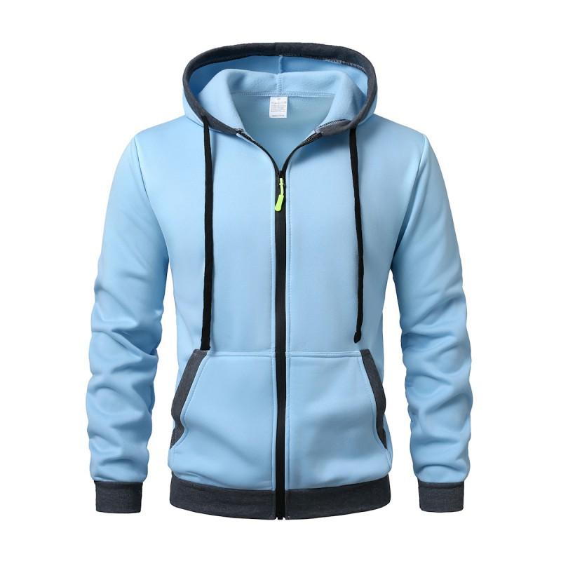 Mens Hooded Zip-Up Sweatshirt With Multiple Pockets Loose Fit Warm Fleece Lined Casual Sportswear Winter