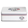 [A3021] - White Metal Tea Box 'Le Petit Comptoir' (flavors and Traditions) - 22x16x8cm