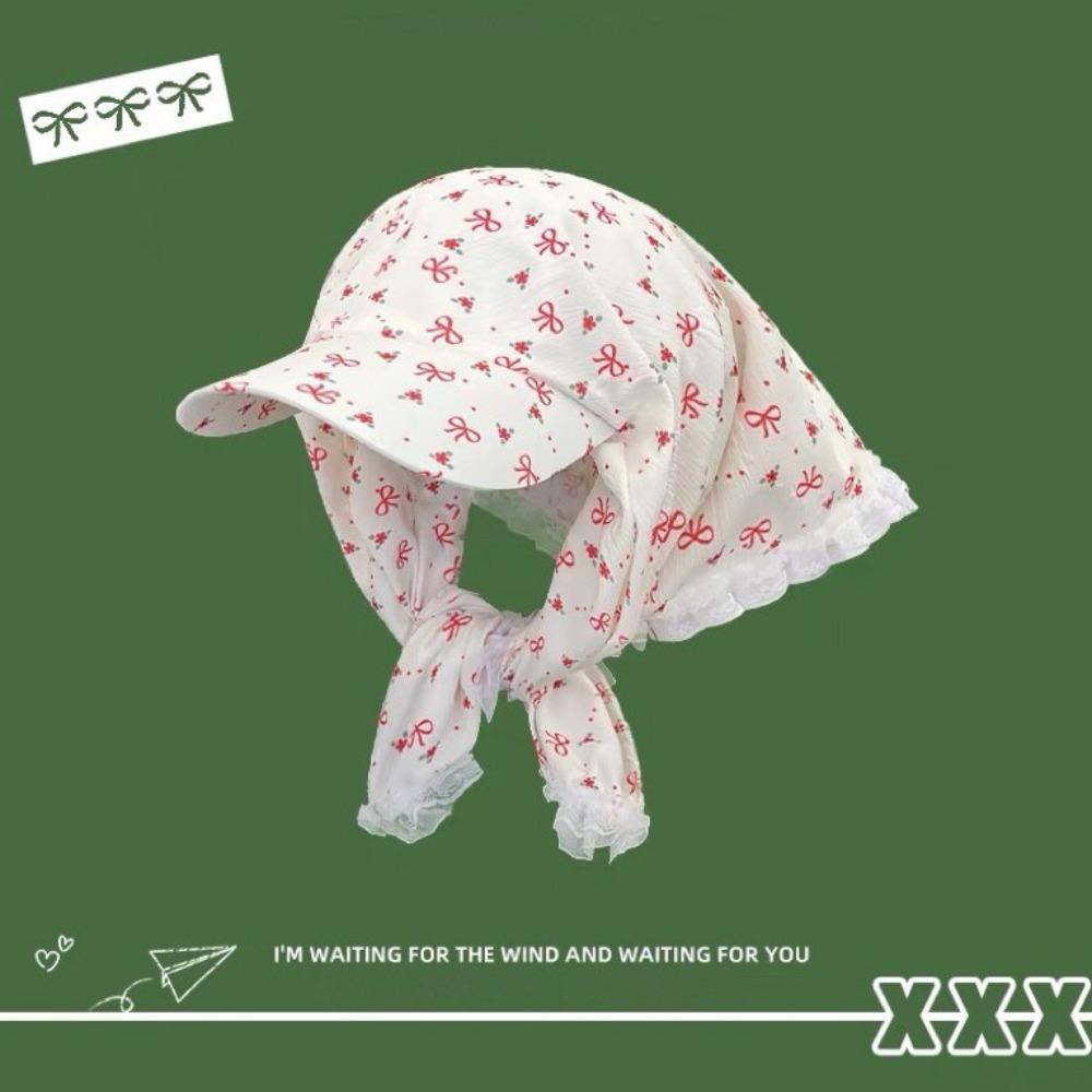 French Pastoral Style Sun Hats Sweet Lace Baseball Cap New Headscarf Caps  Summer