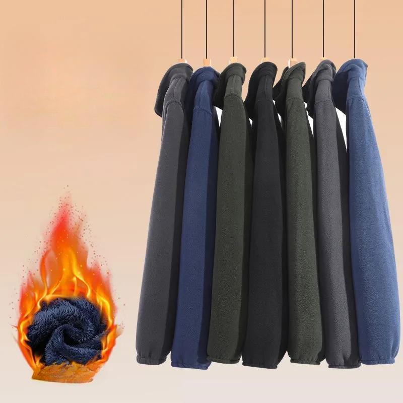 Мужская флисовая куртка Outdoor из поларфлиса Куртка Осень и Зима Утепленная Плюс Вельвет Большой Размер Верхняя Одежда Свитер Кардиган Весна и Осень