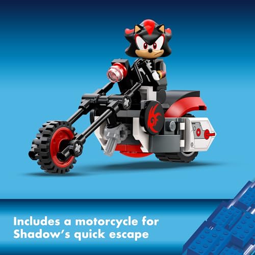 Конструктор LEGO Соник Хеджихог и Шэдоу Хеджихог Побег, Игрушечный мотоцикл, Фигурка персонажа видеоигры, Игрушка Соник для детей, Подарок геймеру, Возраст 8+, 76