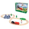 Brio WORLD Steam Engine Train Set 36017 for Ages 3 and Up Train Wooden and Gray [24 Pieces] (Electric Toy, Tracks) Red, Green,