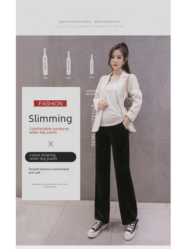 Широкие брюки для беременных весна-осень: Легкие, свободные, повседневные брюки большого размера