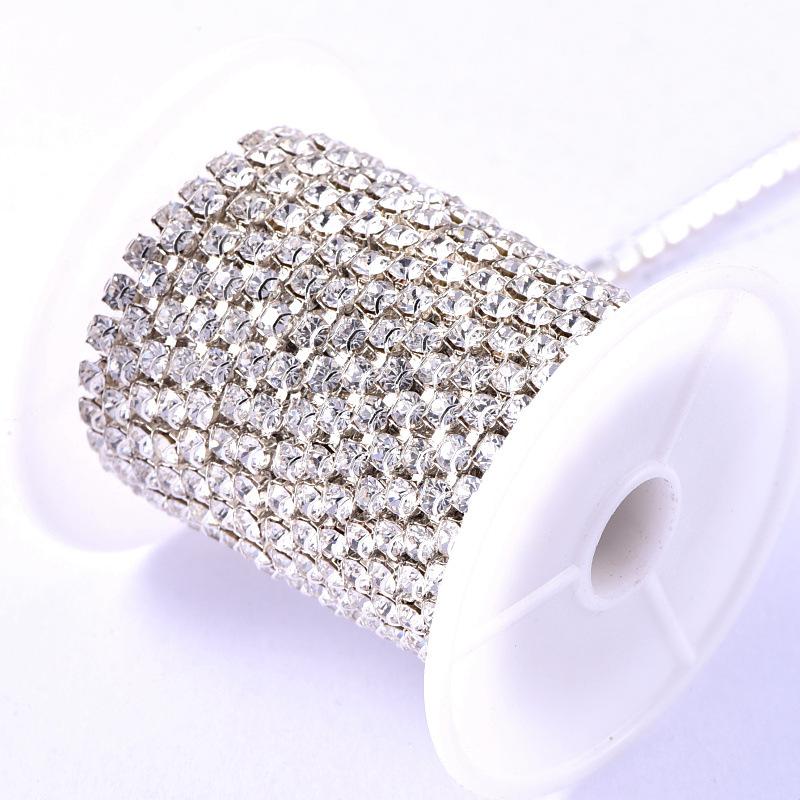 Стеклянная хрустальная цепь D-типа с интенсивным коготком, ушной коготь с золотой и серебряной нижней поддержкой, декоративные аксессуары для алмазной цепи своими руками