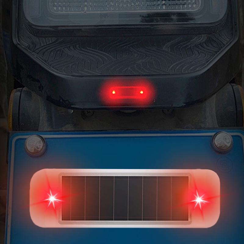 Задние фонари для велосипедов Датчик вибрации Солнечный свет для транспортных средств Водонепроницаемые самоклеящиеся велосипедные фонари для транспортных средств и мотоциклов