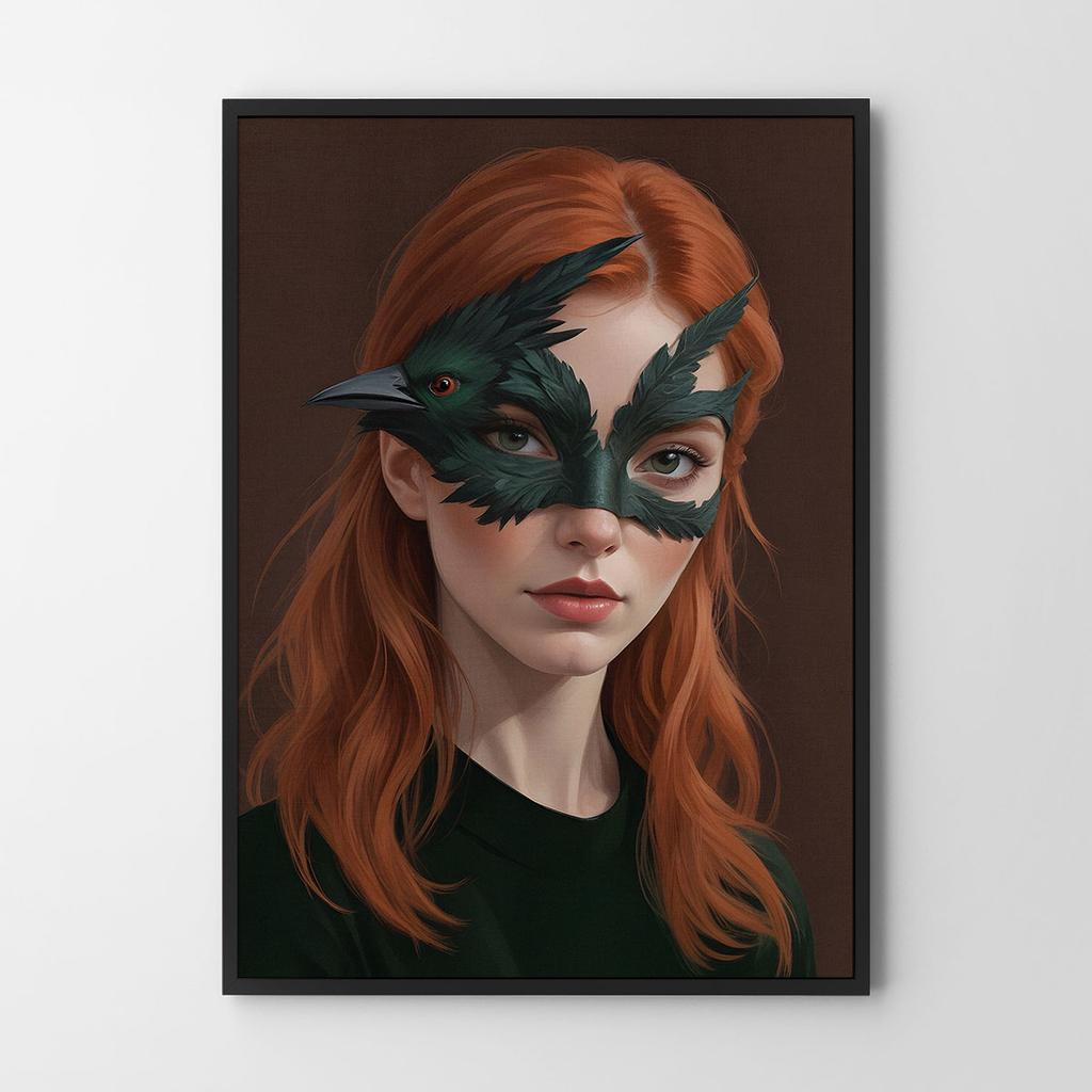 Plakat portret maska ptak