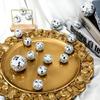 10 шт. Украшения для диско-вечеринки Мини-гирлянды из диско-шаров Серебристый зеркальный шар Подвесной баннер Серебряные шторки-стримеры Гирлянда из бусин в виде диско-шаров