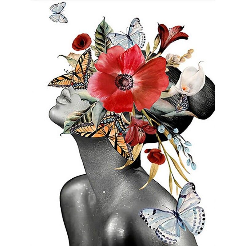 Новый 5D DIY алмазная живопись цветок Алмазная вышивка персонаж искусство вышивка крестиком полный круглый дрель ремесла домашний декор подарок