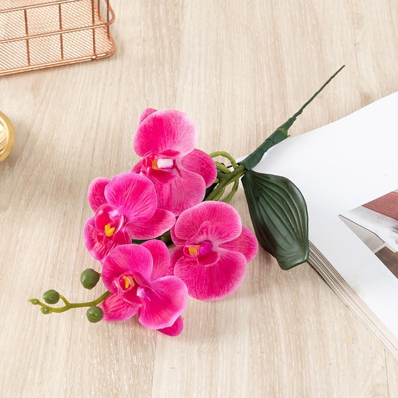 6 шт. искусственных 4 головки фаленопсиса искусственный цветок фаленопсиса пластиковые искусственные цветы для дома свадьба вечеринка наружное украшение