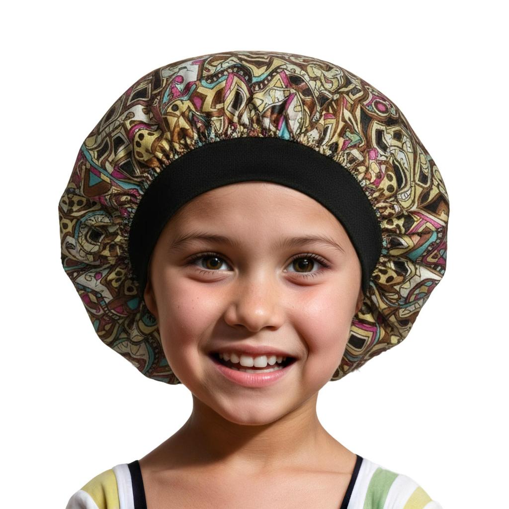 Children's Satin Sleep Cap - Soft Elastic Silk-like Hair Care Hat