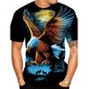 Футболка с 3D принтом животного орла, весна-лето, женская и мужская одежда, большие размеры, свободные топы с круглым вырезом и короткими рукавами, дышащие рубашки для пар