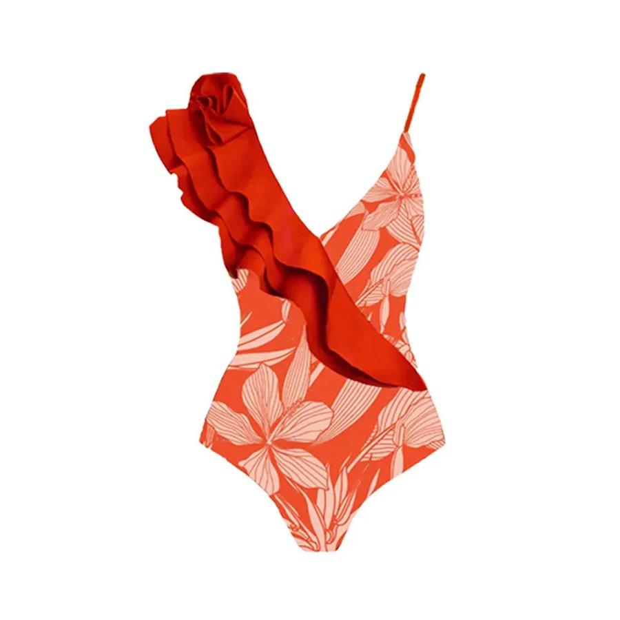 Новый цельный купальник с оборками для женщин с сетчатой юбкой на бедрах, комплект купальника