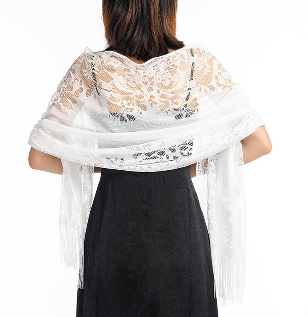 Women's Lace Hollow Shawl Evening Dress Cheongsam Shawl Party Dinner Scarf