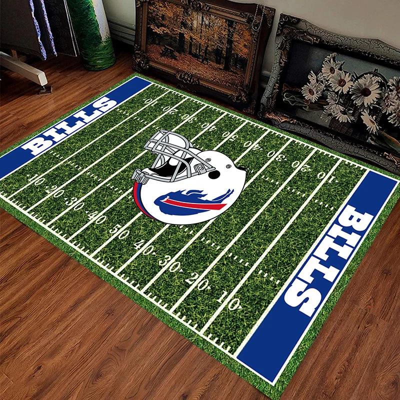 American Football Field Print Area Rugs for Bedroom Bedside Floor Mat Outdoor Rugby Sport Carpet Balcony Hallway Decor Mat