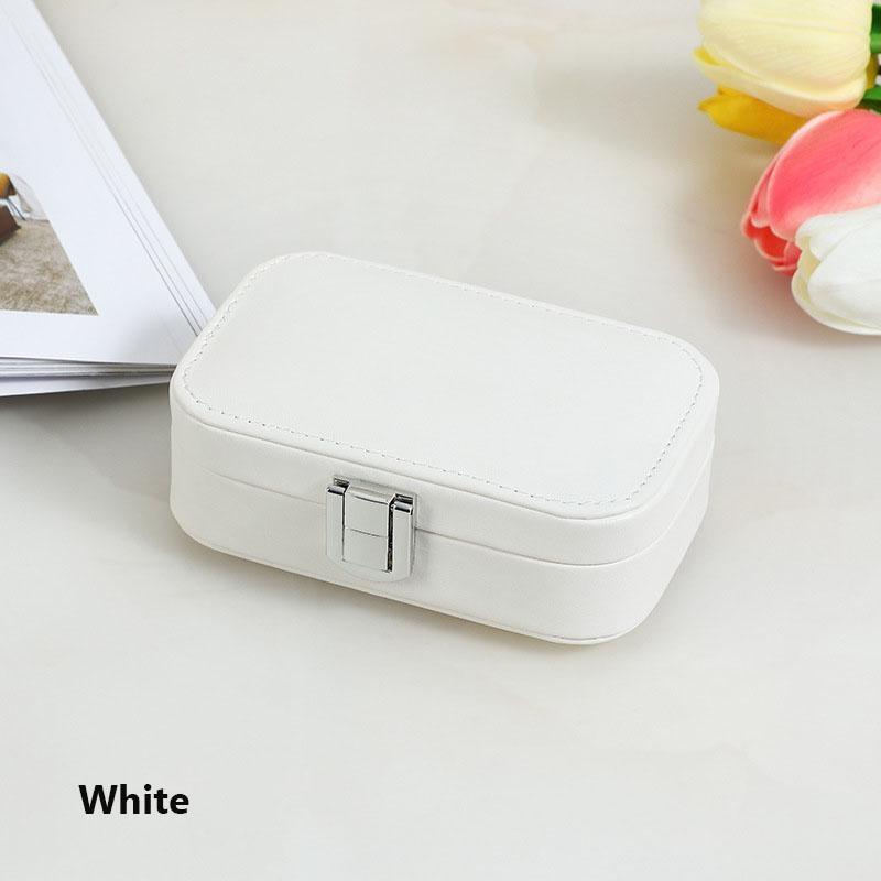 Мини-органайзер для ювелирных изделий из искусственной кожи, портативная портативная машинка для путешествий, футляр для хранения ожерелья, сережек и колец