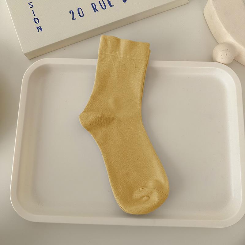 Женские носки из высокоэластичного хлопка - Не сдавливающие, Мягкие, Не скатывающиеся, Цвета макарон, Универсальная и удобная посадка