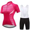 Breathable Summer Short Riding Bicycle Cycling Clothing Set Women Sport Jerseys Suits White Bib Pants Bicycle Clothes Race Bicycle Wear Tights